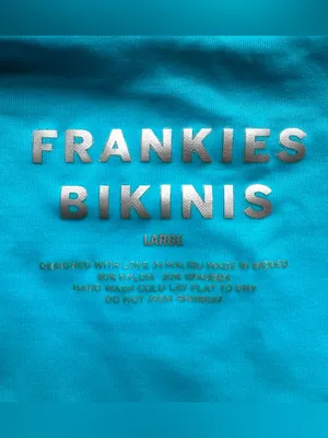 Frankie's Bikinis Scarf Bikini Bottom L Side Tie Blue Multicolor Paisley Hi Leg thumbnail 4