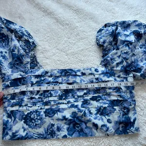 Abercrombie Fitch Women Floral Puff Sleeve Crop Top Sz XL Resort Summer Vacation thumbnail 4