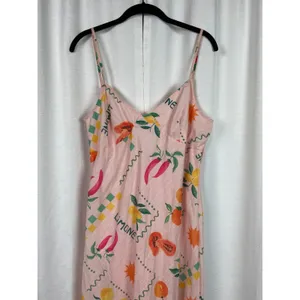 Petal&Pup Pink Fruit Print Frutti Tutti Maxi Slip Dress Sz.XL thumbnail 6