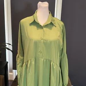 Women’s Lightweight Long Sleeve Loose Maxi Bohemian Ruffle Hem Dress Size XL NEW thumbnail 4
