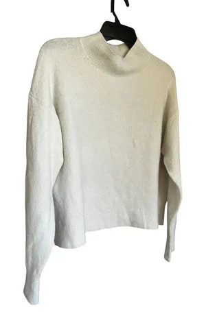 JCrew Wool Blend Extra Soft Pullover Sweater Ivory M Size M thumbnail 1