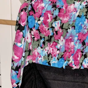 Strapless Floral Ruffle Mini Dress Pink Size M thumbnail 7