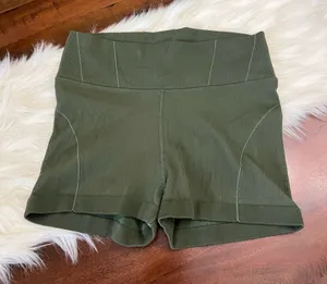 OFFLINE by Aerie Seamless Corset 2” Bike Shorts Olive Green Large Ribbed Yoga thumbnail 1
