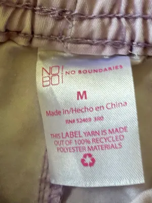 No Boundaries Lilac Acid Wash Drawstring Shorts Size M Cotton Blend thumbnail 3