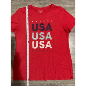 Sonoma Cotton Blend Womens USA Graphic T-Shirt Size S Red Short Sleeve Patriotic thumbnail 6