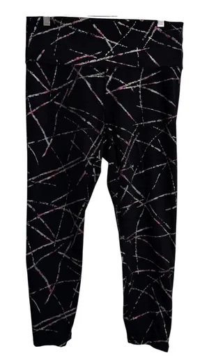 Zyia Active Black Geometric Print Leggings Women Size 12 High‎ Waisted thumbnail 1