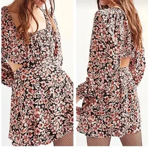 Free People Jael Printed Floral Mini Dress with Cutouts Size X-Small Small thumbnail 4