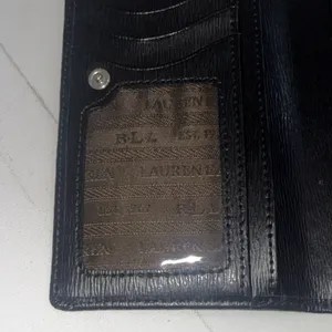 Lauren Ralph Lauren Sloan Sleek Street Slim‎ Bifold Designer Wallet Black Snap thumbnail 16