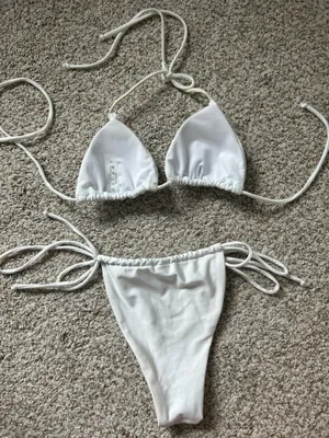 SheIn Silky white bikini set thumbnail 2