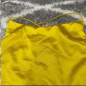 Mac Duggal 26482 Yellow Satin Strappy Back Mini Dress 8 thumbnail 8