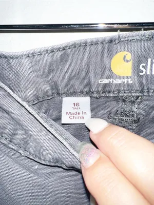 Carhartt Slim Fit Women’s Dark Gray Workwear Carpenter Tall Pants thumbnail 6