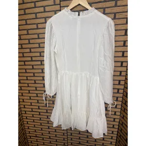 Selfie Leslie‎ White Secret Garden Long Sleeve Smocked Bodice Dress Size Large thumbnail 3