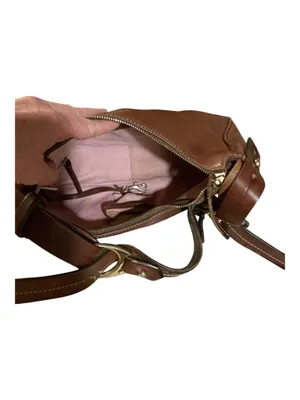 This is a vintage Dooney & Bourke Brown Pebbled Leather Shoulder Bag (Style J7276266). thumbnail 3