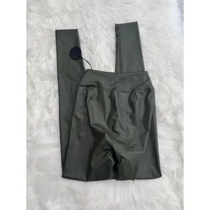 OFFLINE by Aerie Faux Leather High-Waisted Leggings Olive Green Size XS thumbnail 4