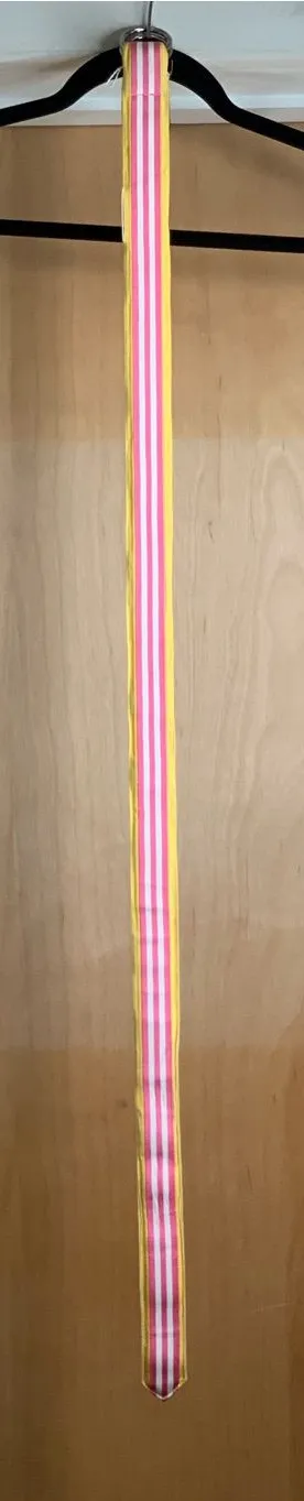 CK Bradley Pink and Yellow Striped O-Ring Ribbon Belt Size-Small thumbnail 1