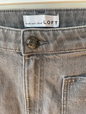 NWT LOFT Women Jeans Pant The Kick Crop High Rise Curvy Size 32 Gray 99%cotton thumbnail 4