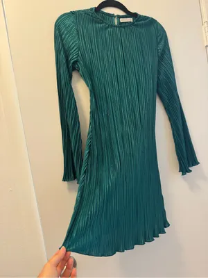 12th Tribe Tate Emerald Plisse Mini Dress thumbnail 8