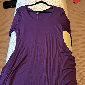 Stretchy tunic 24Seven xl scoop neck 3/4 sleeve with full ruffle swing bottom thumbnail 1