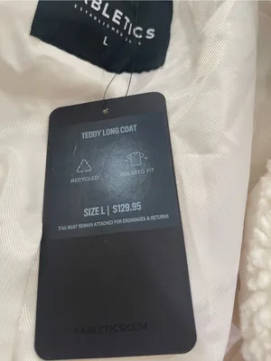 Fabletics Cream Teddy Longline Coat thumbnail 9