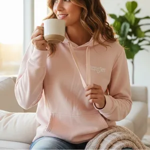 Wrangler Retro Soft Pink Spell-out‎ Kangaroo Pocket Pullover Hoodie thumbnail 1