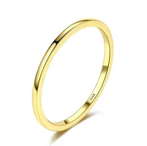 Sterling Silver SIZE 6 18kt Gold Plated 925 Solid Band thumbnail 1