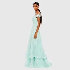 NWT Mac Duggal 68086 Ruffle Tiered Chiffon Gown Dress thumbnail 3