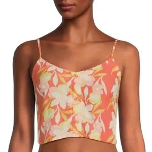 Hurley NWT Lightweight Crop Top Adjustable Spaghetti Straps Smocked Back thumbnail 3
