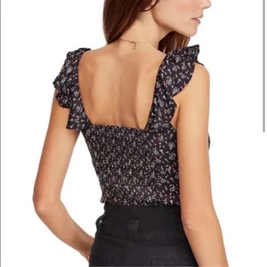 Free People Stay With You Black Floral Top thumbnail 3
