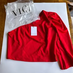 Sugarlips Such a Betty One Shoulder Red Top SZ M thumbnail 11