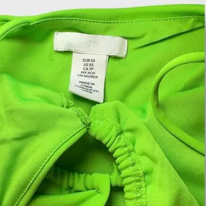 NWOT H&M Neon Bright Green Maxi Dress XSMALL thumbnail 4