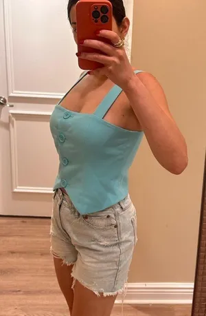 Amanda Uprichard Royston Top Blue size Small thumbnail 8