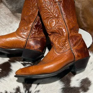 Vintage Real Leather Cowboy Boots Festival Rave Burning‎ Man T1 thumbnail 2
