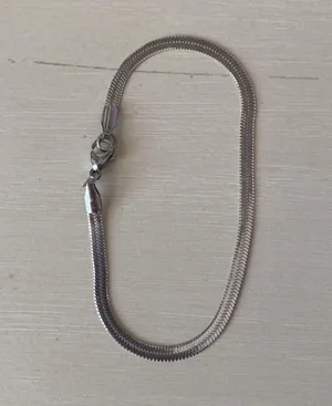 Madewell NWOT  Thin Flat silver Snake Chain Bracelet thumbnail 2