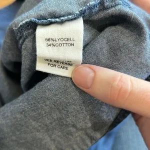 Willow Drive Chambray Blue Denim Ruffle Shirt Small thumbnail 6