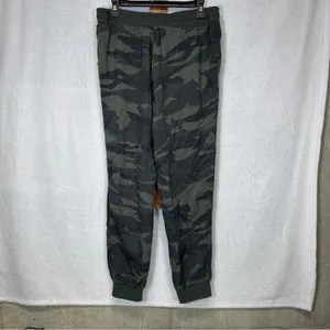 Splendid Green Camo Print High Rise Sweatpants Jogger‎ Size L thumbnail 4