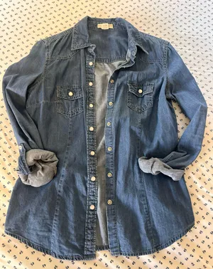 Blue asphalt Jean Button-up Shirt thumbnail 4