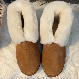 Sickafus Sheepskins Real Sheepskin Ladies Booties Size 8 Tan New thumbnail 1