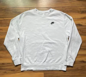 Nike White Crew Neck Sweatshirt thumbnail 1