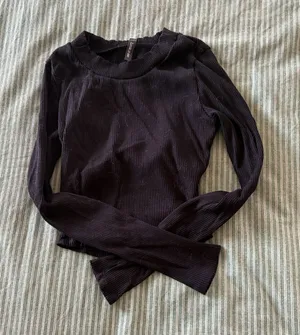 Lulus Black Ribbed Longsleeve Cutout Back thumbnail 1