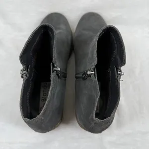 Blondo B5859‎ Charcoal Grey Suede Waterproof Ankle Boots 8M Side Zip Low Heel thumbnail 5