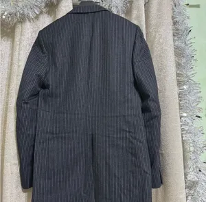 Elegant Charcoal Pinstripe Men's Blazer thumbnail 3
