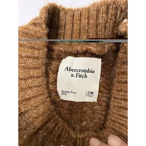 ABERCROMBIE & FITCH Cable Knit Crew‎ Dolman Sweater Sz S/M Brown Y2K Preppy Boho thumbnail 7
