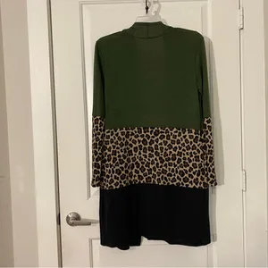 HAPTICS Western Boho Cheetah Small Colorblock Long Sleeve Pocket Cardigan thumbnail 10