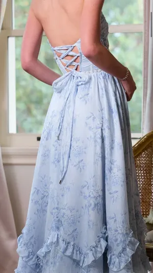 V Chapman The Scarlette Dress in Blue Tapestry Rose thumbnail 6