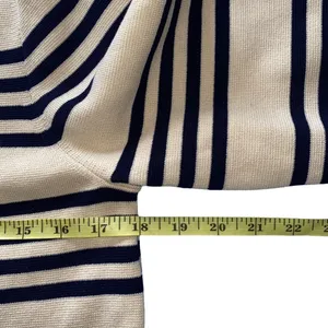J. Crew Ivory and Dark Navy Pullover Sweater Size Medium thumbnail 10