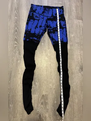 Alo Goddess Leggings Ribbed Blue Black Yoga Womens S Activewear Athletic thumbnail 3