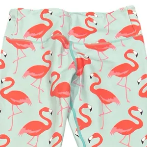 FLEXI LEXI Pink Flamingos Print Yoga Pilates Gym Workout Activewear Leggings M thumbnail 4