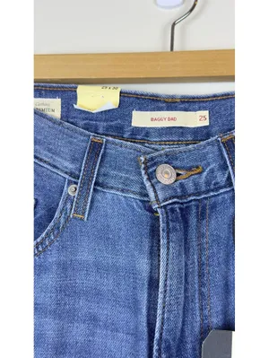 Levi’s Premium Baggy Dad Lightweight Linen Denim Jeans Heavy Check 25x30 NWT thumbnail 5