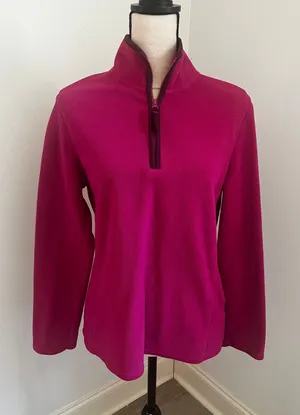 Old Navy Y2K Pink Quarter Zip Fleece Pullover Medium Sweater Retro Gorpcore Cozy thumbnail 1