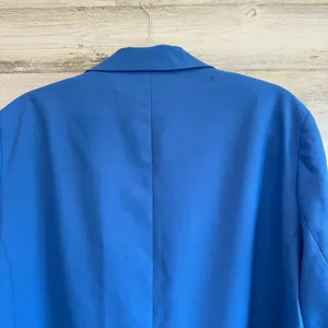Zara Women's XXL Classic Single Breasted‎ Longline Oversized Blazer Jacker Blue thumbnail 8